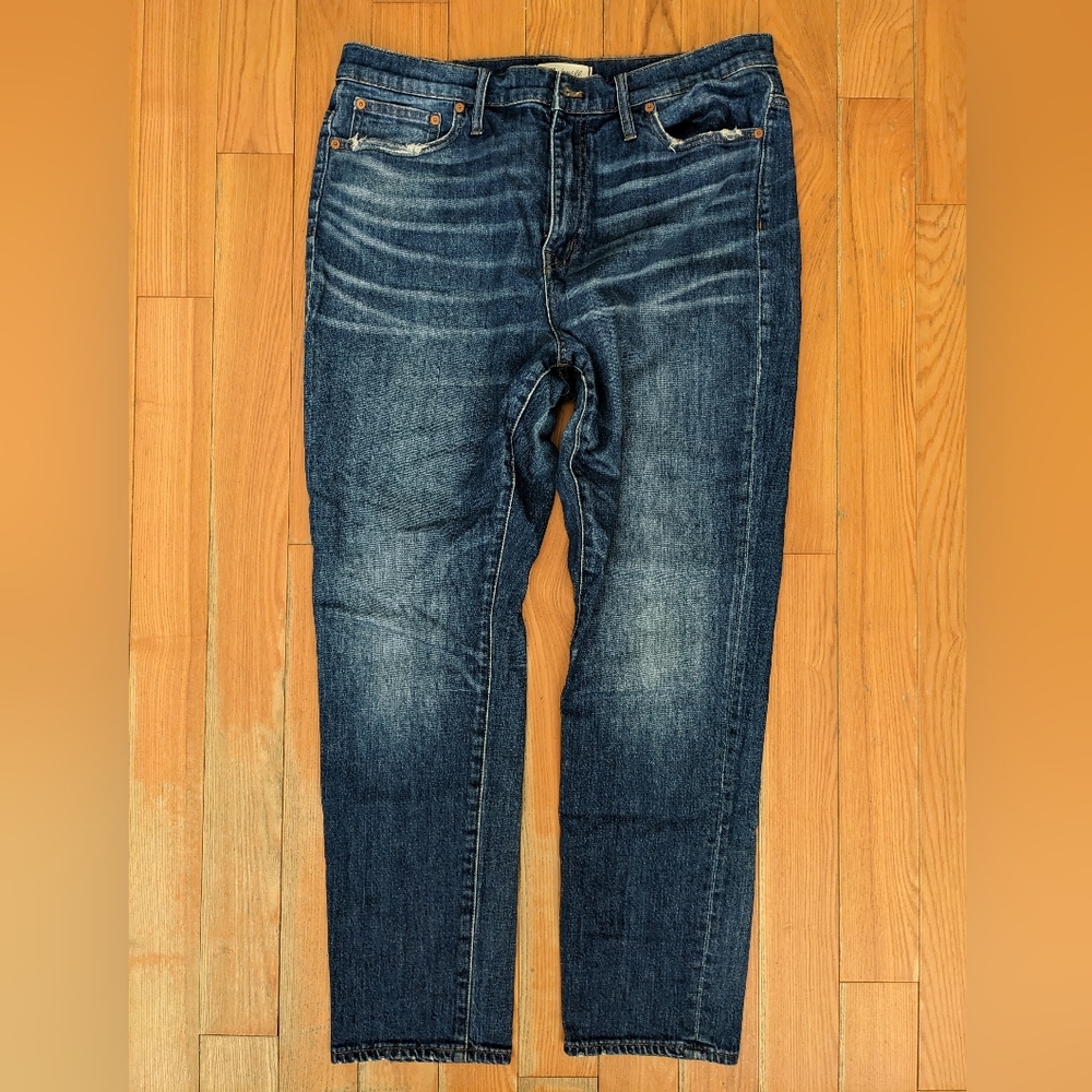 Madewell High Rise Slim Boyjean Dark Wash Jeans Size 32
